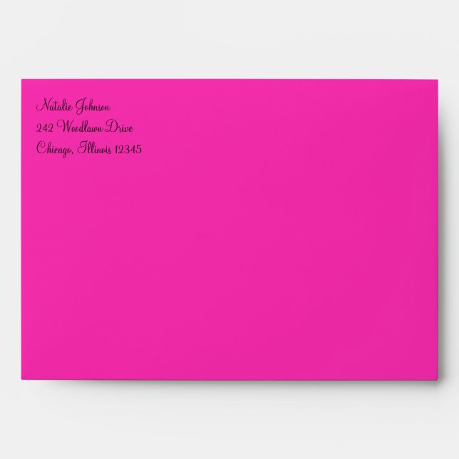 Pink and Black Envelope for 5"x7" Sizes (Front)