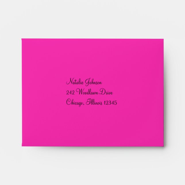 Pink and Black Envelope for RSVP Card (Front)