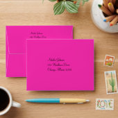 Pink and Black Envelope for RSVP Card (Desk)