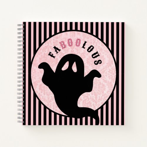 Pink and Black  Faboolous Ghost Notebook