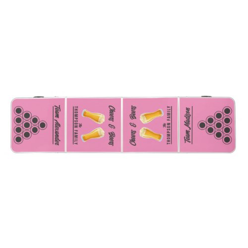 Pink and Black Family Reunion Champions Team Beer Pong Table
