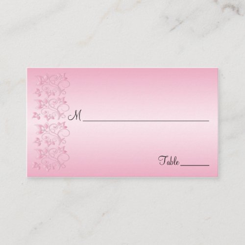 Pink and Black Floral Placecards Business Card
