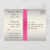Pink and Black Floral RSVP Postcard (Back)