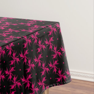 Pink and Black Flower Cluster Tablecloth