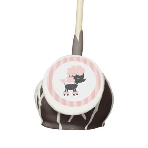 Pink and Black French Poodle Puppy Cake Pops