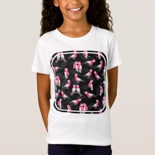 Pink and black galah pattern T_Shirt