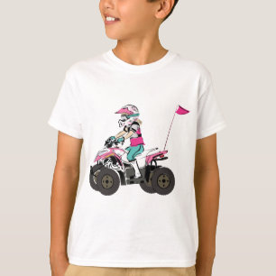 Pink and Black Girl ATV Rider T-Shirt