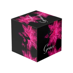 Pink and Black Girls Custom Gymnastics Cube