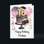 Pink and Black Gold 18th Birthday Card<br><div class="desc">Personalized gold,  pink and black birthday cake 18th birthday card for her. The front can be easily personalized with her name as well as the inside card message. This beautiful pink and black 18th birthday card would make a wonderful keepsake for her.</div>