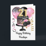 Pink and Black Gold 21st Birthday Card<br><div class="desc">Personalized gold,  pink and black birthday cake 21st birthday card for her. The front can be easily personalized with her name as well as the inside card message. This beautiful pink and black 21st birthday card would make a wonderful keepsake for her.</div>