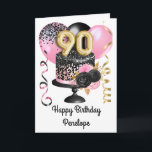 Pink and Black Gold 90th Birthday Card<br><div class="desc">Personalized gold,  pink and black birthday cake 90th birthday card for her. The front can be easily personalized with her name as well as the inside card message. This beautiful pink and black 90th birthday card would make a wonderful keepsake for her.</div>