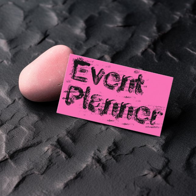 Pink and Black Grunge Typography Business Card (Creator Uploaded)