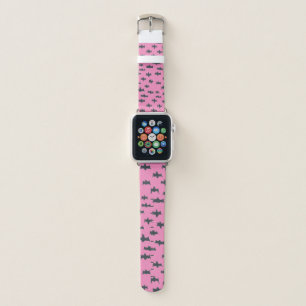 Pink and Black Halloween Bats Apple Watch Band
