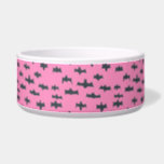 Pink and Black Halloween Bats  Bowl<br><div class="desc">Trendy Halloween print mug.</div>