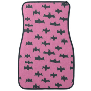 Pink and Black Halloween Bats  Car Floor Mat