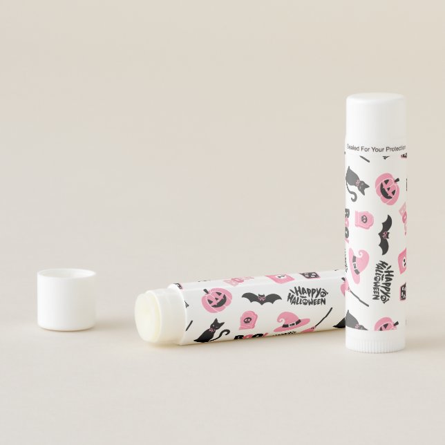 Pink and Black Halloween Lip Balm (In Situ)