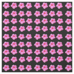 Pink And Black Hibiscus Flower Cotton Material Fabric