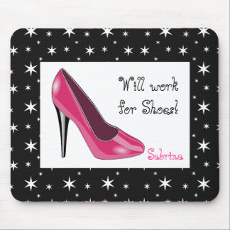 Pink and Black High Heel Mouse Pad