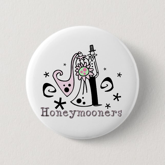 Pink and Black Honeymooners Button (Front)