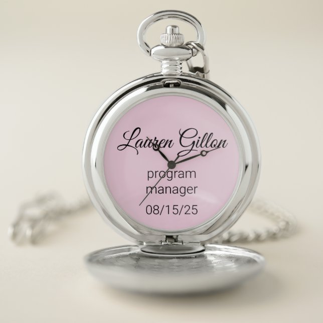 Pink and Black in Elegance Pocket Watch (Inside)