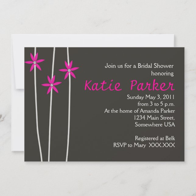 Pink And Black Invitation (Front)