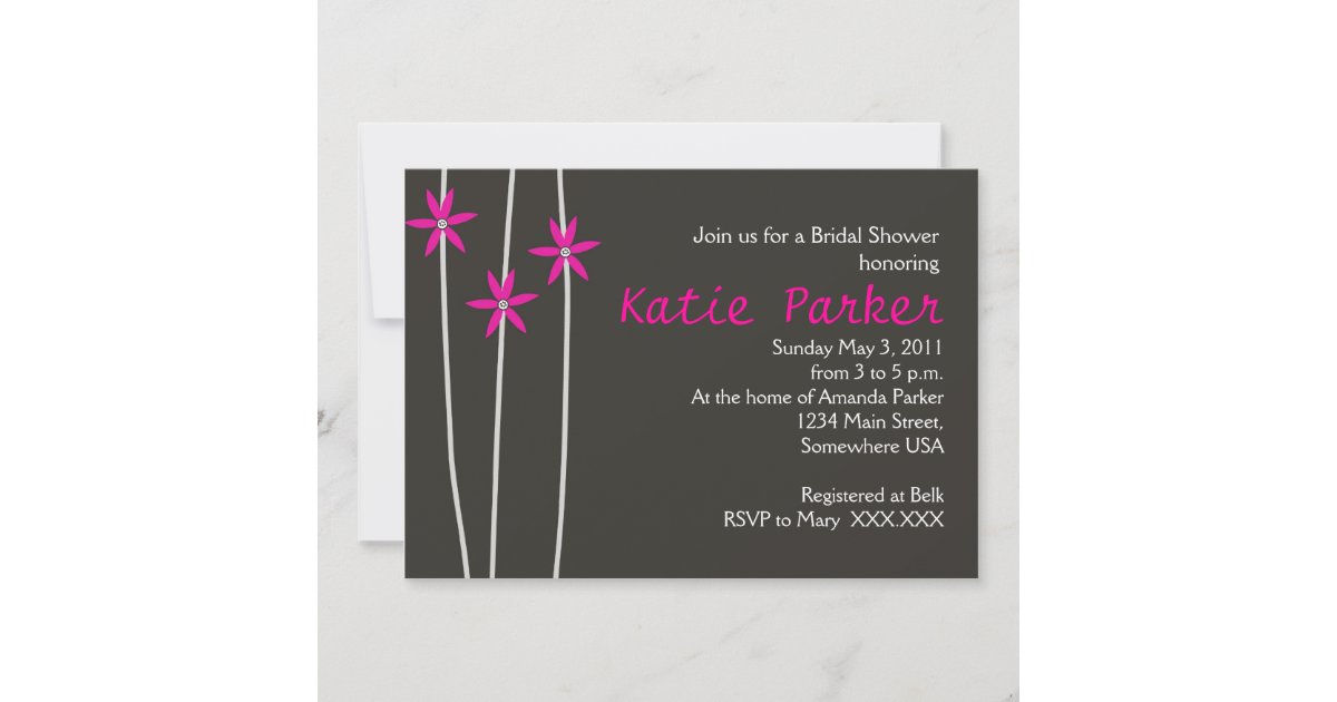 Pink And Black Invitation | Zazzle