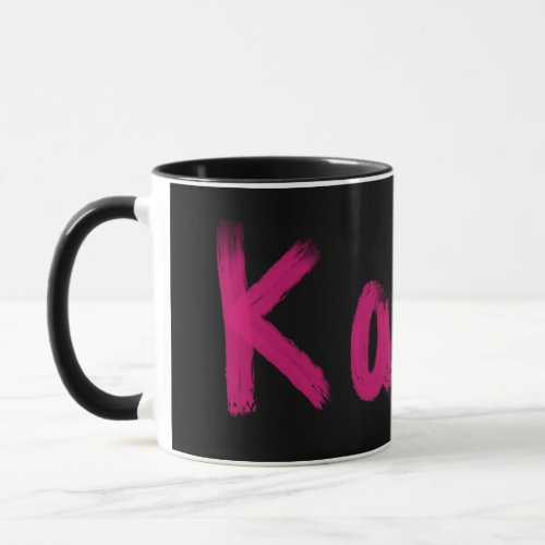 Pink and black Kate mug