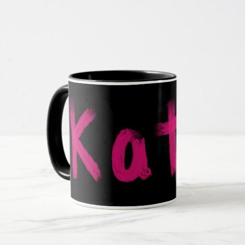 Pink and black Kate mug