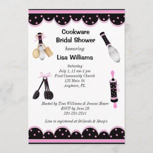 Pink and Black Kitchen Bridal Shower Invitation