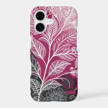 Pink and Black Lace Leaf iPhone / iPad case