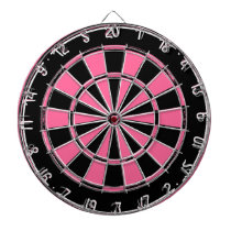 Pink and black ladies dartboard