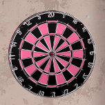 Pink and black ladies dartboard with darts<br><div class="desc">Pink and black ladies dartboard. Add a name optional</div>