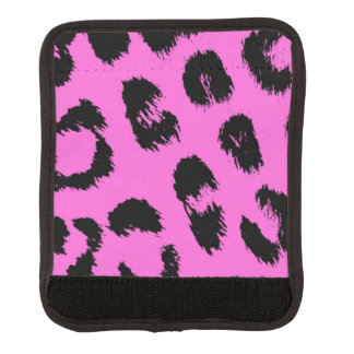 Pink and Black Leopard Pattern Luggage Handle Wrap