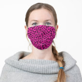 Pink and Black Leopard Print Adult Cloth Face Mask (Worn)