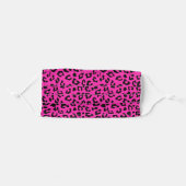 Pink and Black Leopard Print Adult Cloth Face Mask (Front, Folded)