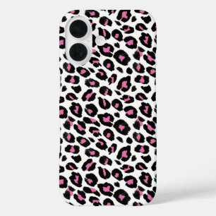 Pink and Black Leopard Print iPhone 16 Case