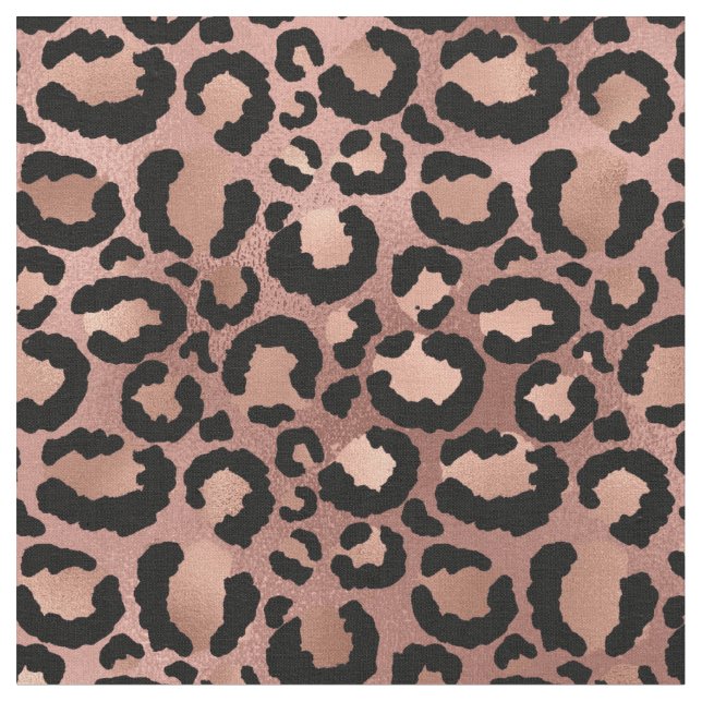 Pink and Black Leopard Print Fabric (Close Up)