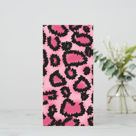 Pink and Black Leopard Print Pattern. (Standing Front)