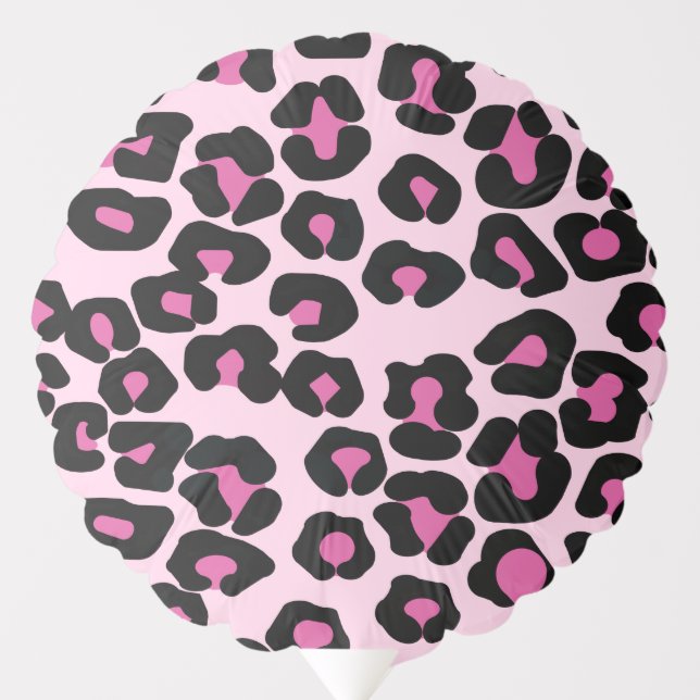 Pink and Black Leopard Print Pattern  Balloon (Front)