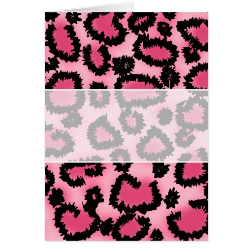 Pink and Black Leopard Print Pattern. Cards | Zazzle