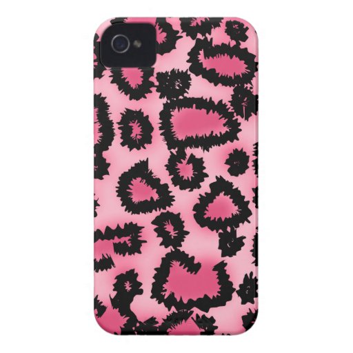 Pink and Black Leopard Print Pattern. iPhone 4 Case | Zazzle