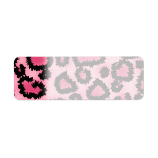 Pink and Black Leopard Print Pattern. Label