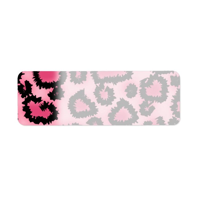 Pink and Black Leopard Print Pattern. Label (Front)