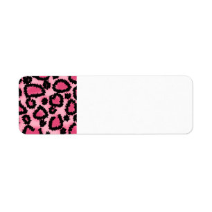 Pink and Black Leopard Print Pattern. Label