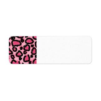Pink and Black Leopard Print Pattern. Label