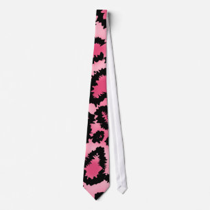 Pink and Black Leopard Print Pattern. Neck Tie