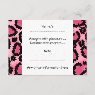 Pink and Black Leopard Print Pattern. RSVP Card