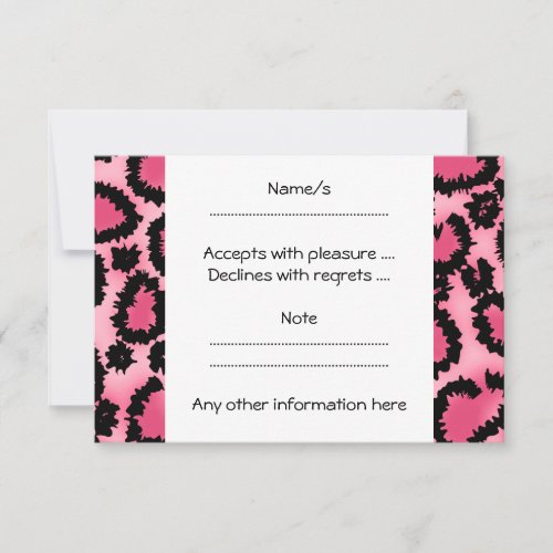 Pink and Black Leopard Print Pattern. Announcements