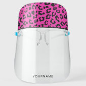 Pink and Black Leopard Print Personalized Face Shield (Front)