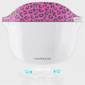 Pink and Black Leopard Print Personalized Face Shield (Front w/Glasses)
